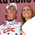 Andy Schleck im weissen Trikot des besten Jungfahrers bei der 14 Etappe desGiro d'Italia 2007